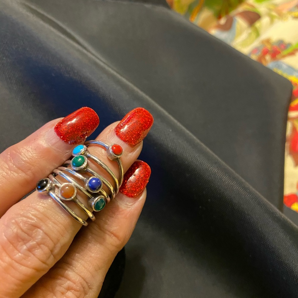 925 Sterling Silver Boho Stacking Ring - image 5